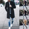 Lã masculina para 2023 chegada inverno moda masculina fino ajuste manga longa cardigans mistura casaco jaqueta terno sólido casacos de lã dos homens