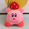 Porte-clés en peluche En gros 24 pcs/lot 10 cm mignon fraise étoile Kirby peluche rose poupée jouets en peluche porte-clés pendentifs pour enfants cadeaux 230925