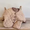Manteau d'hiver de style coréen pour enfants, vêtements d'extérieur imprimés floraux pour bébés filles, épais et chauds, en coton rembourré, 230926