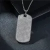 Fashion Men Women Necklace 925 Sterling Silver White Gold Plated D Color VVS Moissanite Tag Pendant with 50cm Chain Jewelry Nice Gift