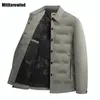 Mens Down Parkas Winter Jacket Men Business Light Puffer Casual in Coats Lapel Single Breasted Black Fashion 230925