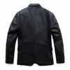 Men's Fur Leather Jacket Men Spring Baseball Collar Coat Solid Color Casual Motorcycle Jackets Business Faux Biker