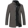 Cappotti da uomo in lana da uomo Casaco Masculino Inverno Cappotto da uomo con bottone singolo Panni antivento Slim For