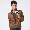 Men's Fur Leather Jacket Short Slim Faux Casual Motorcycle Jackets Warm Velvet Lining Plus Size