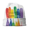 Bérets LGBT Rainbow Skullies Bonnets Gay Pride Parade Lesbienne Bisexuelle Gaypride Chapeau Hip Hop Unisexe Casquettes Chaud Double Usage Bonnet Knit330H