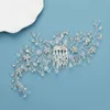 Hårklämmor glittrande strass blomma kammar pannband handgjorda smycken för brud bröllop mode huvudbonad kvinnor flickor flickor