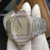 Top Luksusowe Super Mens Automatyczne zegarek Miyota 9015 Cal 324SC Full Pave Bling Diamond Dial Bransoletka Mężczyźni Rhinestone 5719 Watche238p
