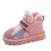 Boots Winter Martin for Children Pu Leather Waterproof Snow Korean Style Patchwork Trend Fashion Boys Girls Footwear 230925