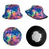 Bérets Harajuku Tie Dye Bucket Hat unisexe Protection UV Sport de plein air Hippie pêcheur casquettes été plage vacances escapade chapeaux