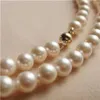 14K Solid Gold Cl 8-9 mm White Akoya Pearl Naszyjnik 18 240U