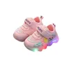 First Walkers Kinder-Einzel-Mesh-Schuhe, 2023, Sommer, Baby, weiche Sohle, zum Gehen, LED-beleuchtet, hohl, atmungsaktiv, Brett, Bebes 230925