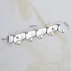 Towel Racks Towel Hook Hangers Robe Hooks Clothes Holder Silver Aluminum Door Wall Mounted Bath Coat Bathroom Hardware Kitchen Accessories 230926