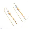 Dangle Earrings Tassel Women's 925 Sterling Silver Rose Goldメッキハンギングエレガント長いカラフル2023