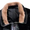 Mens Mink Fur Coat Autumn Winter Jacket Warm Outerwear Overcoat Black Tops