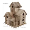 Bird Cages Parrot Cage Wooden Birdhouse Small Outdoor Garden Nesting Box House Pet Supplies Decoration Home 230925