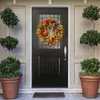 Decorative Flowers Autumn Wreath Home Decoration Outdoor Front Door Fall Colored Room Decor Diy Wall Hanging Farmhouse