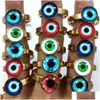 Bague Solitaire 20Pcs / Lot Femmes Hommes Punk Gothique Evils Eye Cool Design Or Style En Acier Inoxydable Mix Eyeball Demon Eyed Lucky Bijoux Dhfsv