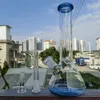10-дюймовая курительная трубка для кальяна, кальян, стеклянная водопроводная трубка, барботерные бонги с чашей синего цвета