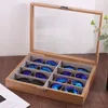Mordoa Eyeglass Sunglass Storage Box Imitation wood Glassesディスプレイケースストレージオーガナイザーコレクター8 slot327v
