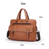 Maletines Maletín Bolsa para hombre PU Cuero Vintage Bolsos Computadora Portátil 14 Messenger Portfolio Crossbody Bag Male 230925