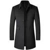 Men's Wool Fashion Clothing Woolen Jacket Coats & Blends Winter Coat Mid-long Trench Classic Solid Thickening