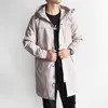 Men's Trench Coats Plus Size Long Coat 2023 Spring Autumn Black Grey Windbreaker Men Hooded Jacket Casual Outfits 6XL 7XL 8XL