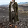 Trench Long en laine pour hommes, manteau chaud et décontracté, marron, Streetwear, veste d'extérieur, mélanges rétro, hiver 2023