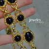 Chains Retro Noble Double-layer Necklace Black Classic Bead Texture For Women