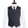 Gilets pour hommes Gilet rembourré léger Hommes Classique Bureau Manteau d'affaires Col en V Couleur unie Épaissir la queue Chemise Veste 230925