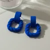 Hoop Huggie Blinla Korean Fashion Klein Blue Earrings for Women Arcylic Geometric Dangle Drop Brincos Trendy Jewelry Gifts 230926