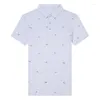 Мужские футболки, летние мужские рубашки поло из синтетического волокна, мужские отвороты с коротким рукавом и цветочным принтом, деловая повседневная S 2024