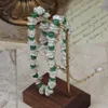 Halsband Elegante Echte Barocke Perle Halskette Aussage Schmuck Luxus Grüne Achate Stein Perlen Kette Frauen Hochzeit Kragen Geschenk