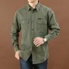 Tamanho M-6XL 2023 de alta qualidade casual camisas de algodão dos homens camisa de manga longa camisa militar overshirt roupas