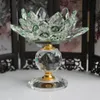 Candles Crystal Lotus Flower Candle Holder Tealight Home Tabletop Feng Shui Decoration Ornaments 230926