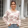 Kvinnors tröjor Autumn Winter Sweater Floral Sticked Women Pullovers Overdimensionerade mjuka kvinnliga jumper office lady mode toppar