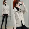 Women's Wool Plaid Mink Velvet Jacket Women 2023 Korean Wild Blend Coat Spring Autumn Ladies Loose Short Woolen Outwear W17