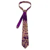 Bow Ties Purple And Gold Mandala Tie Vintage Print Daily Wear Neck Men Elegant Necktie Accessories Quality Custom DIY Collar