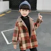 Coat Kids Winter Clothes Boys Wool Casual Autumn Plaid Warm Children Outwear Toddler Jacket 28 år 231024