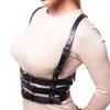 Riemen Zwarte Vrouwen Harnas Riem Body Corset Accessoires Ketting Verstelbare Bondage Kousenband PU Lederen Gotische Band