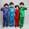 Suits Summer Suit for Boy Satin Notch Lapel Two Buttons Blazer Stage Catwalk Performance Casual Costume 3 Piece Kids Clothes Boys 230925