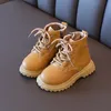 Stiefel Mädchen Herbst Winter Plüsch Kinder Jungen Schuhe Mode Marke Weiches Leder Warme Kinder 230926