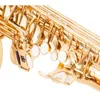 Aisiweier eb alta saxofon ny ankomst mässing guld lackmusik instrument e-flat sax med fall tillbehör