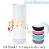 Almacén local 20 oz Sublimación Altavoz Bluetooth Vaso Sublimación Botella de agua inteligente Tazas de música inteligentes inalámbricas US-Abroa2169