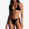 Mulheres Swimwear Sexy Micro Bikini Set Cor Sólida Swimsuit Mulheres 2023 Duas Peças Praia Brasileira Bra Thong Push Up Banheira Terno Biquini