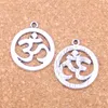 32pcs Antique Silver Plated Bronze Plated Yoga OM Charms Pendant DIY Necklace Bracelet Bangle Findings 25mm257N