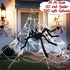 Otros suministros para fiestas de eventos 150200 cm Negro Scary Giant Spider Enorme tela de araña Accesorios de decoración de Halloween Casa encantada Vacaciones Decoración gigante al aire libre 230925