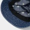 Basker sommar mode retro jean fiskare hatt broderad vikbar bassäng utomhus solskydd grossist