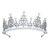 Grampos de cabelo espumante cristal pérola tiara coroa acessórios de noiva para casamento quinceanera tiaras e coroas concurso diamante