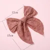 Hair Accessories Big Cotton Bow Baby Clip Handmade Floret Knot Bows Barrettes Hollow-carved Design For School Girls JFNY232