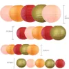 Other Event Party Supplies 20 Pcs Paper Lantern Assorted 6" 8" 10" 12" lampion Mixed Wine Peach Orange Gold Paper Lantern Wedding Party Home Hanging Decor 230926
